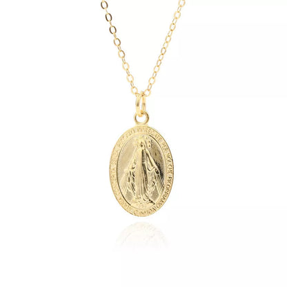 S925 Vintage Cameo Necklace with oval pendant and cross chain design