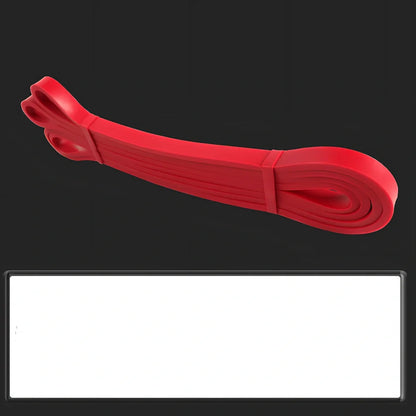 Plastic resistance band showing 2080mm length with width measurement indicators at 12mm, 20mm, 32mm, and 45mm points