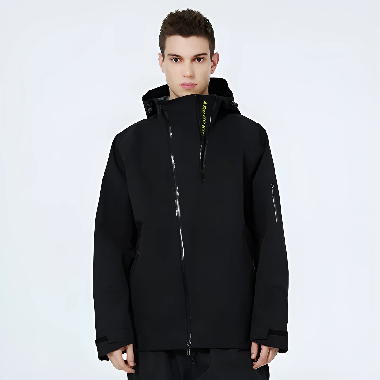 Men's and women's windproof waterproof ski suit in yellow colour for winter sports
