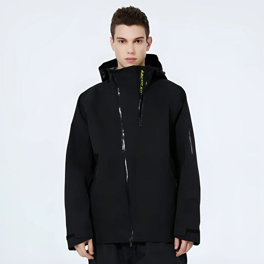 Men's and women's windproof waterproof ski suit in yellow colour for winter sports