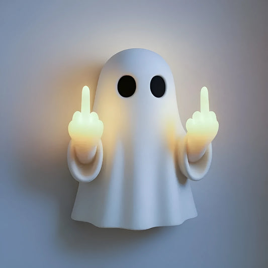 White plastic ghost statue night lamp for Halloween decorations with modern simple style