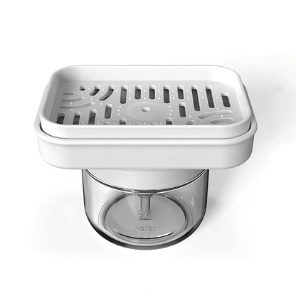 Automatic liquid dispenser with press mechanism in PP soda glass, 15ml portion control