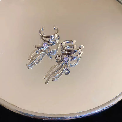 Ballet Style Ribbon Bow-knot Non-Piercing Ear Cuff for Women - Fashion Jewelry