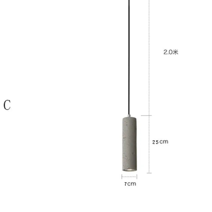 Marble cement rod chandelier with adjustable hanging height for living room or commercial lighting