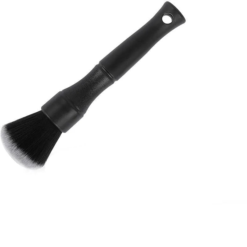 Black car detailing brush with soft pig hair bristles and PP plastic handle in 24cm and 16cm sizes.
