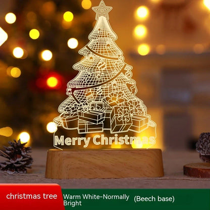 Cozy 3D acrylic LED Christmas lamp with festive holiday designs for warm, inviting décor