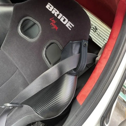 Racing seat belt leather shoulder strap cover with limit buckle for RECARO Bride seats