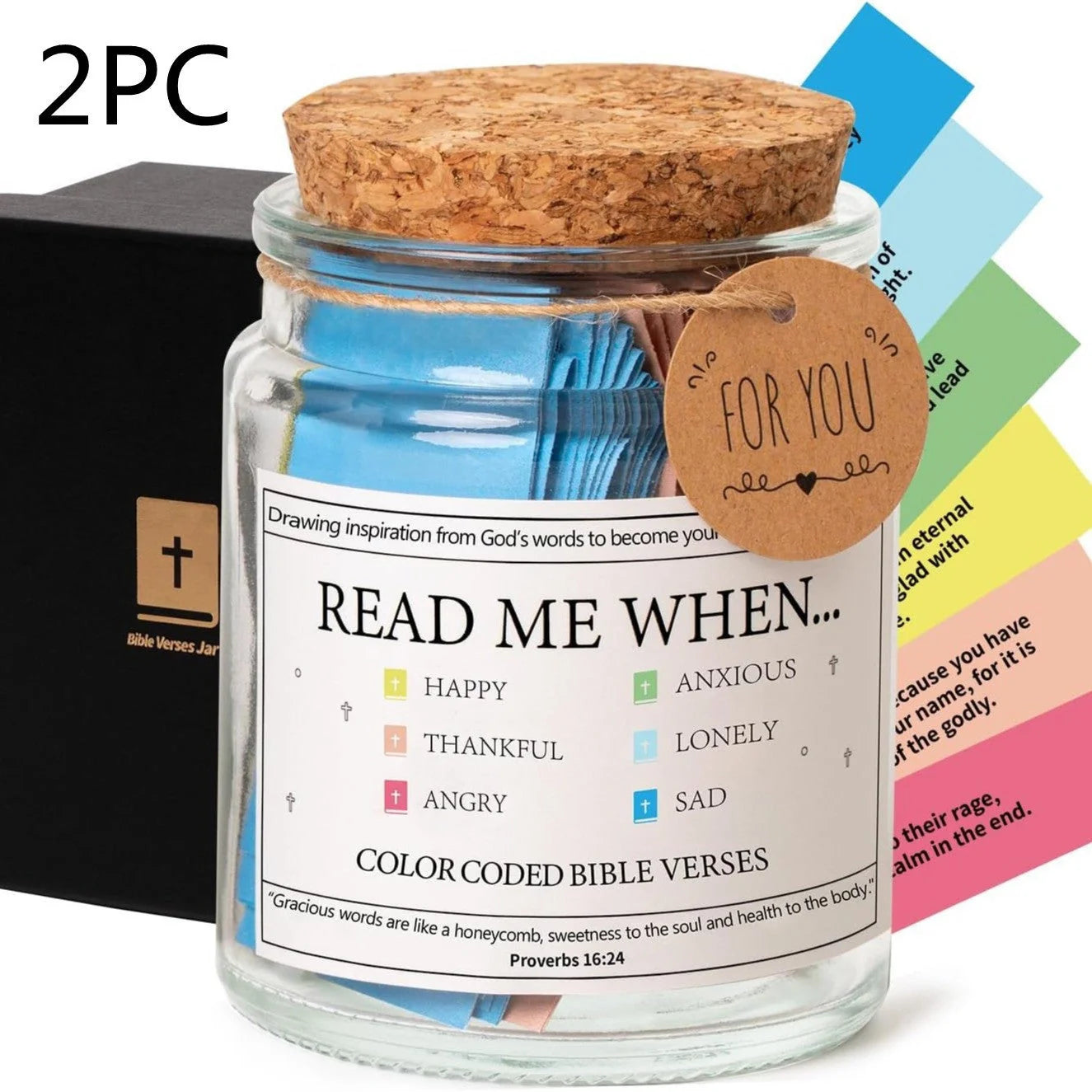 Bible Verses In A Jar glass container with 90 inspirational verses