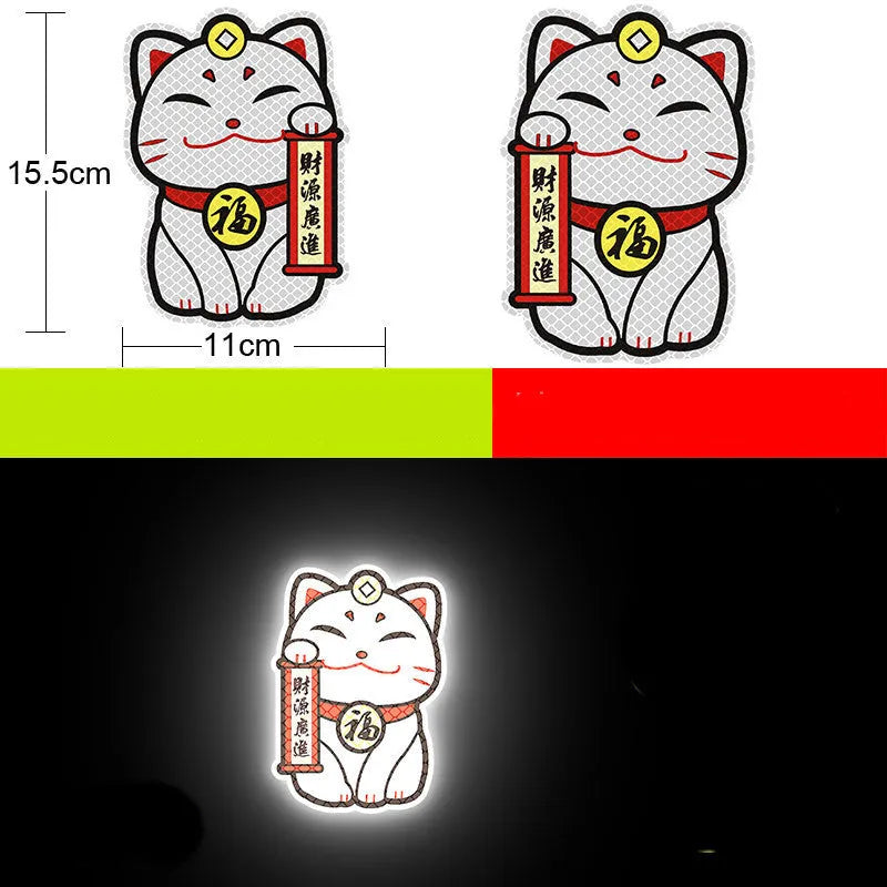 Reflective warning signs for automobiles and motorcycles with diamond film, 9cm by 5cm, in styles like Bucktooth melon seeds