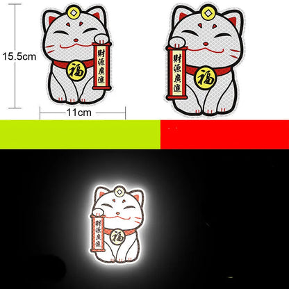 Reflective warning signs for automobiles and motorcycles with diamond film, 9cm by 5cm, in styles like Bucktooth melon seeds