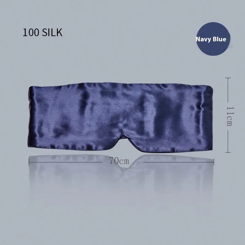 Mulberry silk sleep eye mask in champagne gold colour showing contoured design and adjustable strap