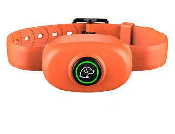Black waterproof dog training collar with remote control showing adjustable intensity levels and anti-bark mode