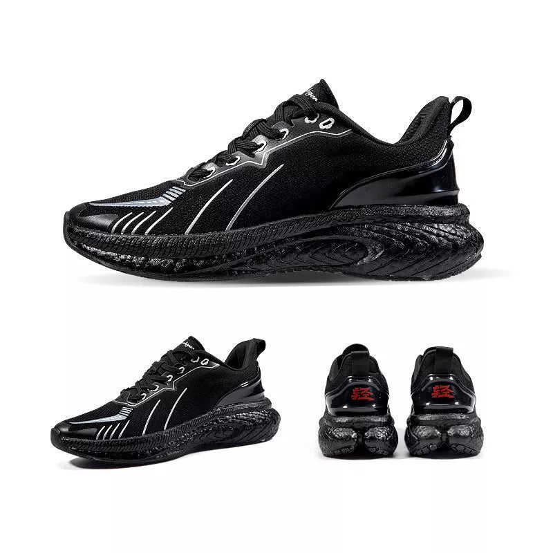 Popcorn Thick Sole Lightweight Woven Running Shoes in multiple colors