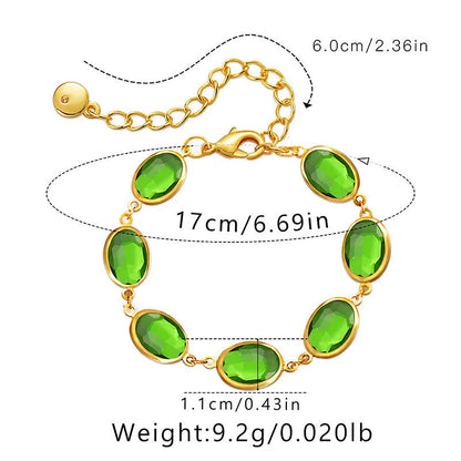 Geometric women's bracelet with glass inlay on 18K copper in blue, green or multicolour options