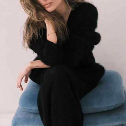Cozy oversized cardigan with v-neck, button front, and variety of color options for women
