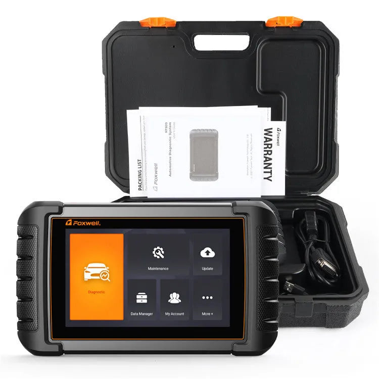 NT809 automotive diagnostic scanner with main unit, diagnostic cable and OBDII adapter for full system vehicle detection