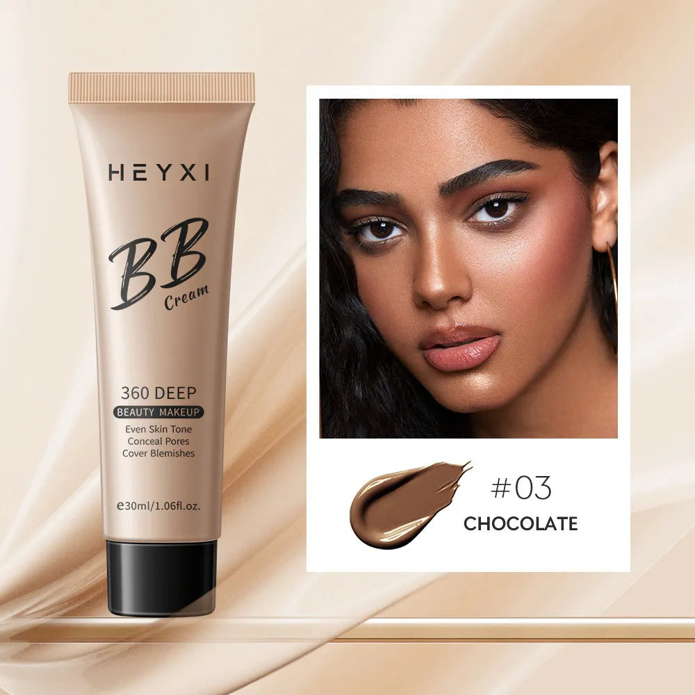 Waterproof and sweatproof BB cream in four shade options 01, 02, 03, 04