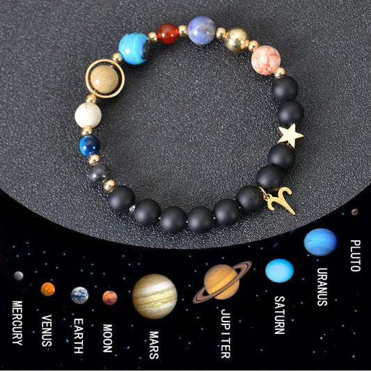 Stylish frosted stone beaded zodiac constellation bracelet for unisex wear