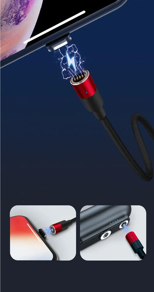 Black and white magnetic mini power bank showing compact dimensions and interchangeable charging heads