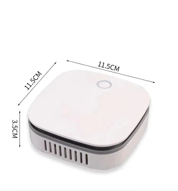 White USB car air purifier with negative ion sterilisation and composite filter