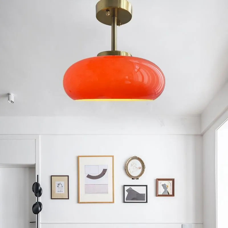 Bauhaus three headed egg tart pendant light with milk white glass shades