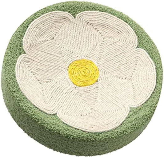 Green cat scratcher bowl lounge bed with 39cm diameter sisal scratching surface