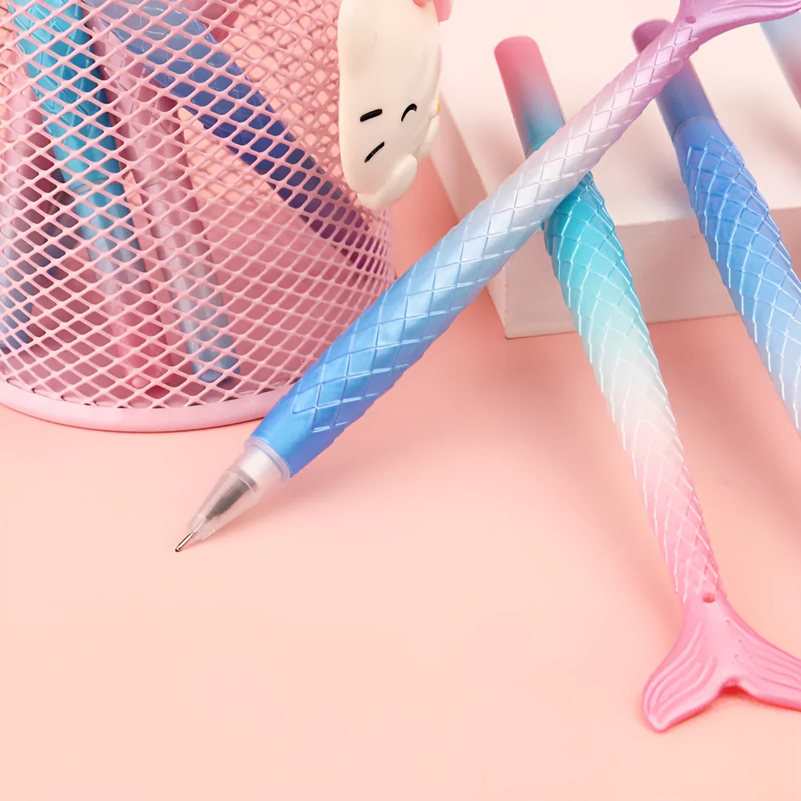 Mermaid cartoon gel pen with 0.38mm needle tip in random colour variation