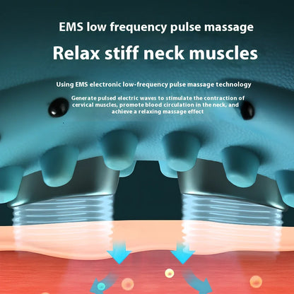 USB-powered electric massage pillow with compact dimensions for vehicle and home use