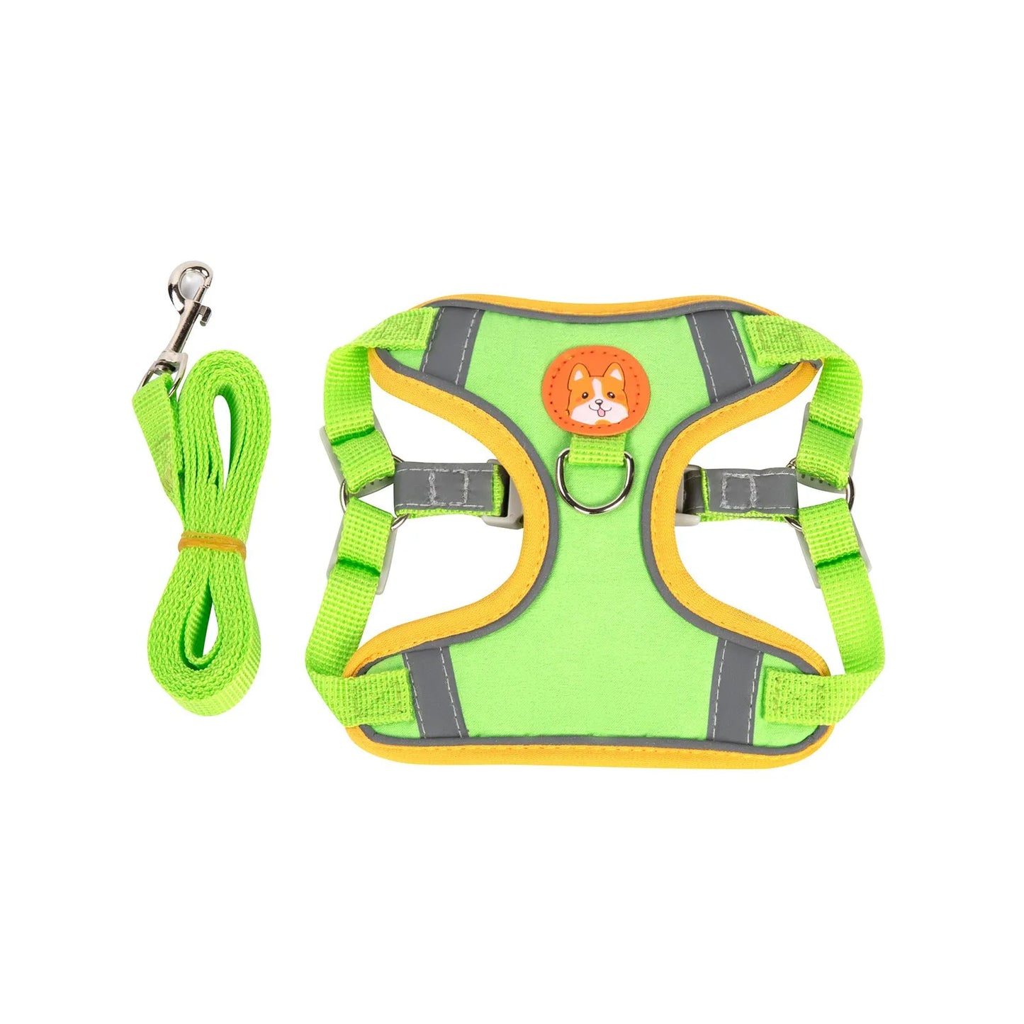 Adjustable dog harness with haulage rope attachment in multiple colour options