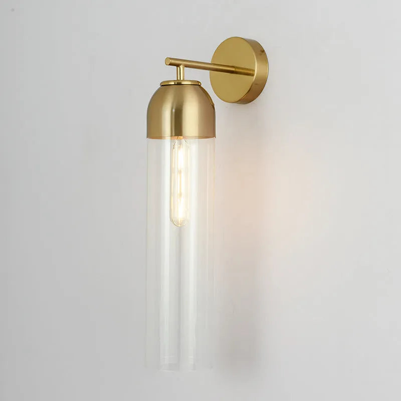 Nordic postmodern glass wall lamp in choice of five colours with 40cm long shade