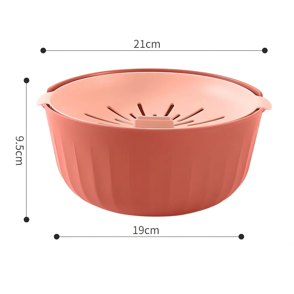 Blue and yellow kitchen egg separator with drainage channels for yolk and white separation