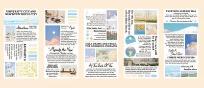 Paper sticker book with 60x120mm landscape painting designs in eight colour options