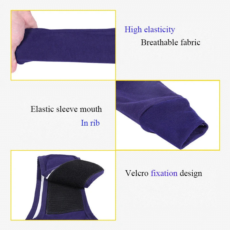 Denim anti-licking sleeve for dogs postoperative recovery in dark blue