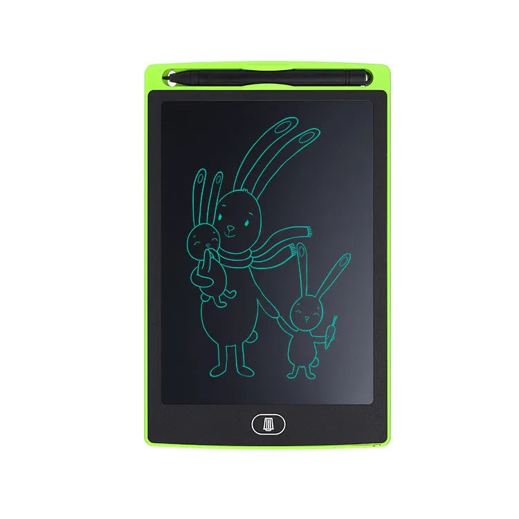 Colour options for a plastic electronic writing board drawing tablet for children.
