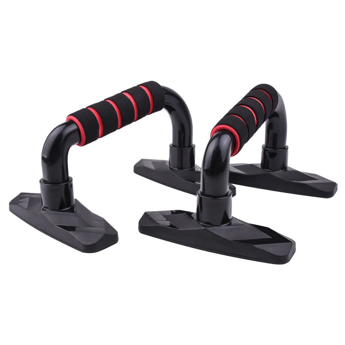 I-shaped push up bar with PP sponge grip in black, blue, grey, or red colours for arm and chest exercises