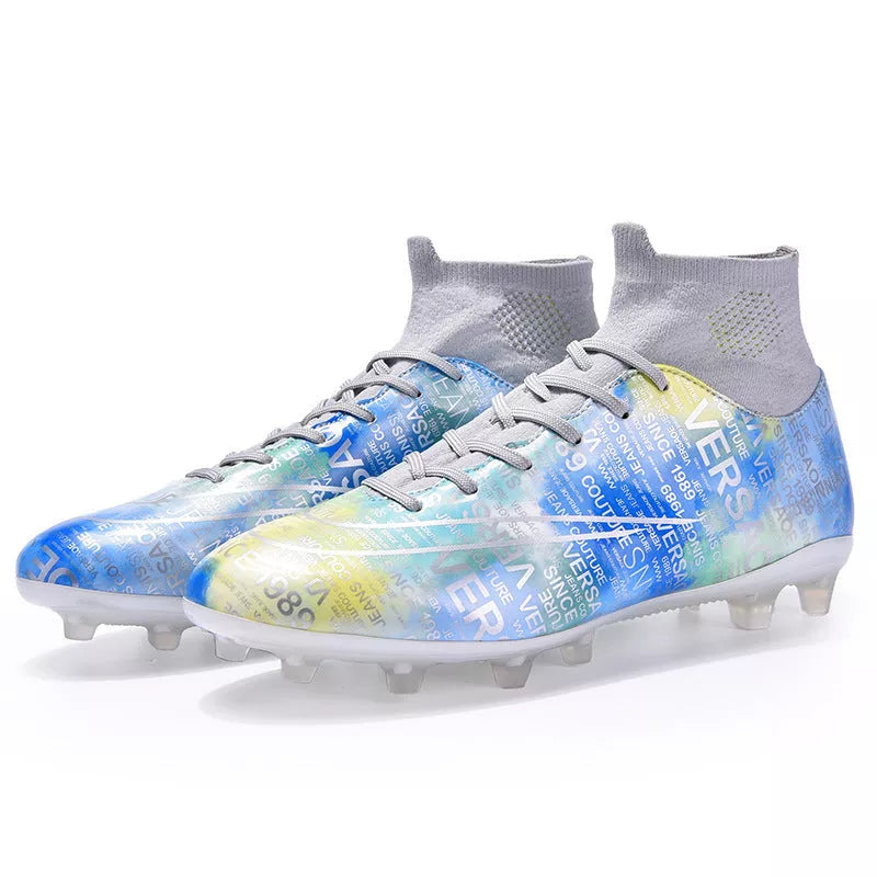 High-top soccer shoes for boys and girls with non-slip rubber outsole