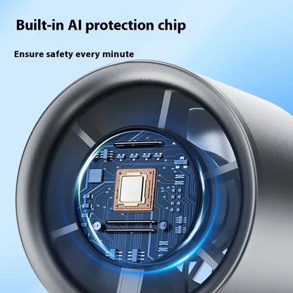 Handheld fan with 120-speed control, USB port, and 1800 mAh battery in choice of colours