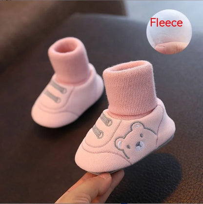 Baby cloth shoes in pink, blue, or khaki with non-slip sole, indoor toddler shoes, inner lengths 11cm to 13cm