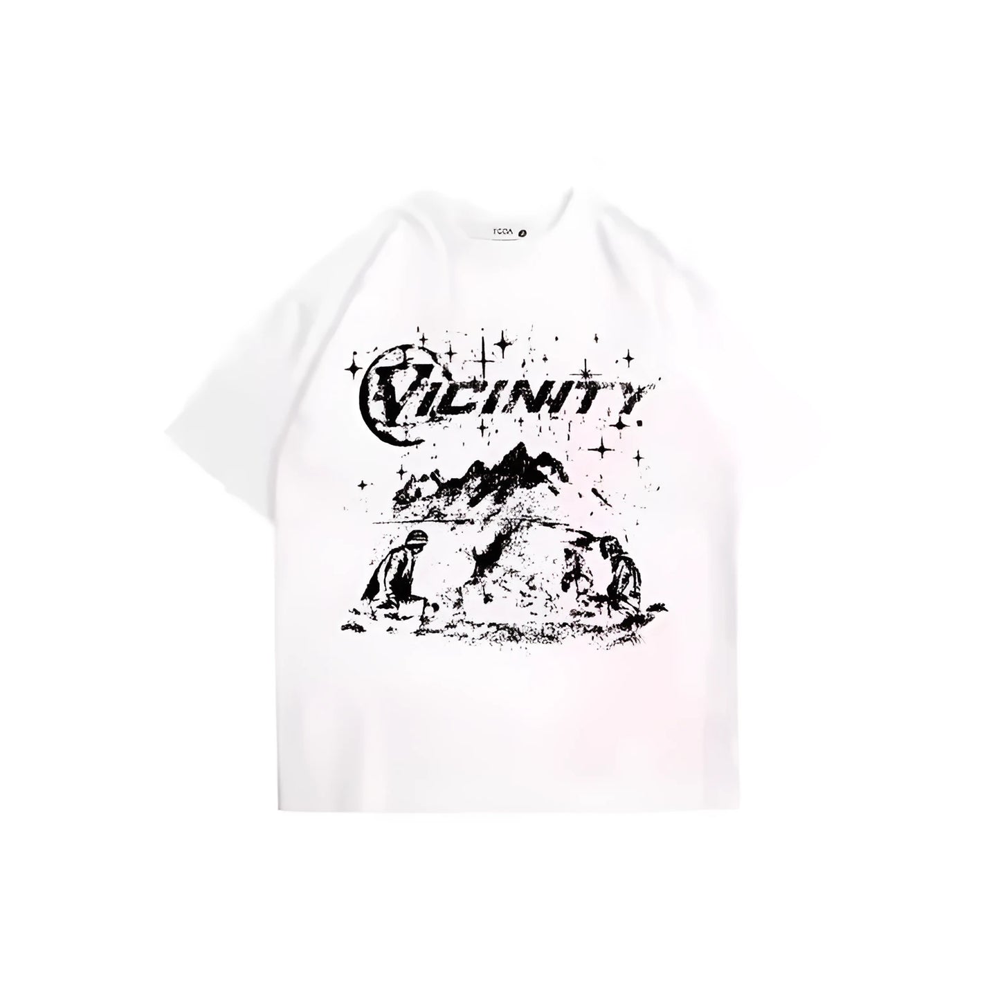 Men's retro hip hop print t-shirt in polyester fabric showing printed design in available colours TKL472 and TKL473