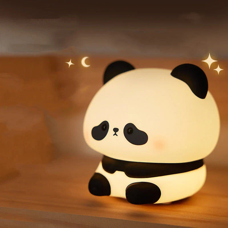Adorable panda-shaped night light with soft, adjustable warm white LED glow