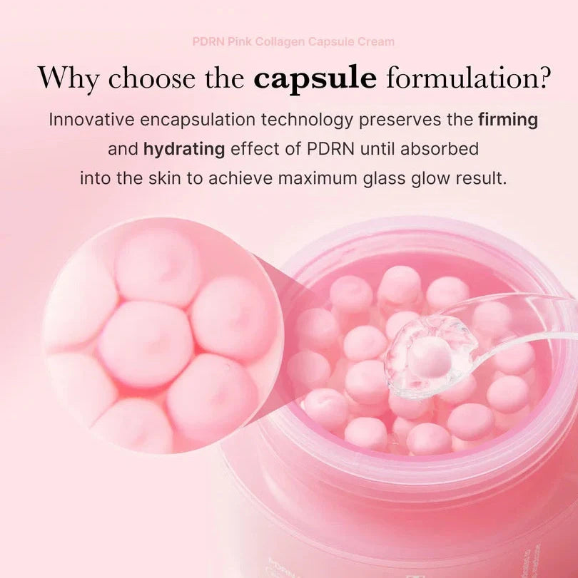 Pink collagen capsule cream with pearl extract in 50ml packaging