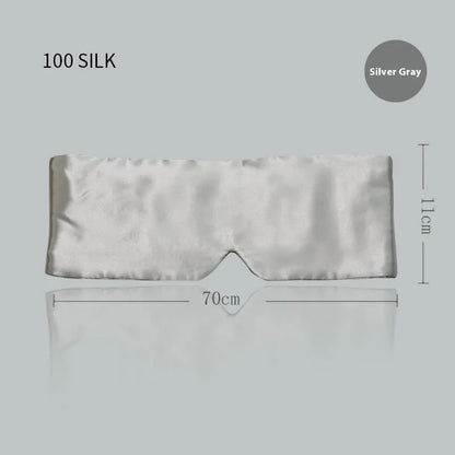 Mulberry silk sleep eye mask in champagne gold colour showing contoured design and adjustable strap