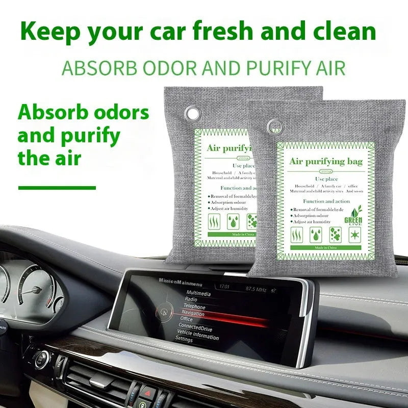 Bamboo charcoal activated carbon air purification bags in sewable style.