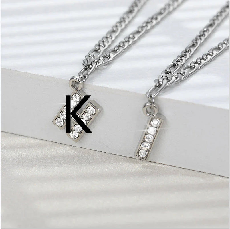 Personalized Stainless Steel Letter Anklet with Sparkling Zircon Accents