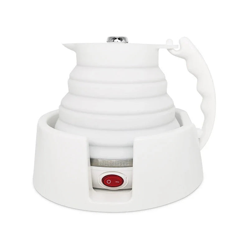 Portable 12V car electric kettle with 550ml capacity, foldable design, and intelligent temperature control