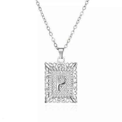 Personalized initial letter necklace in gold or steel, featuring any letter from A to Z