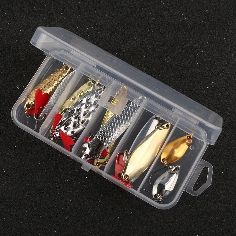 Iron pineapple fishing lure with metal sequin detailing in gold and silver colours