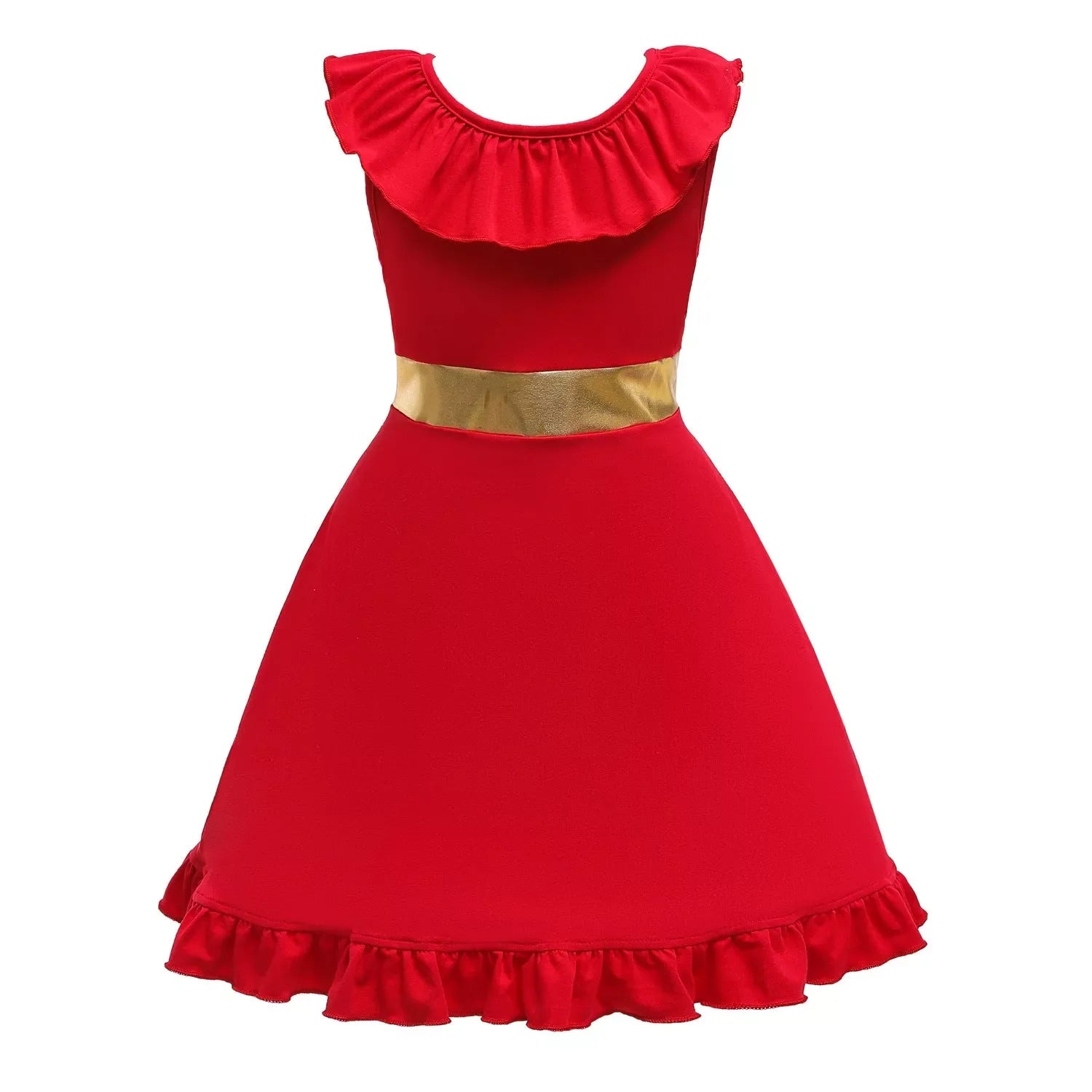 Halloween Kids' Skirt Girls' Princess Dress in vibrant red, perfect for trick-or-treating
