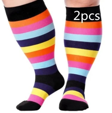 Premium plus-size compression socks with bamboo fibers for superior comfort and support