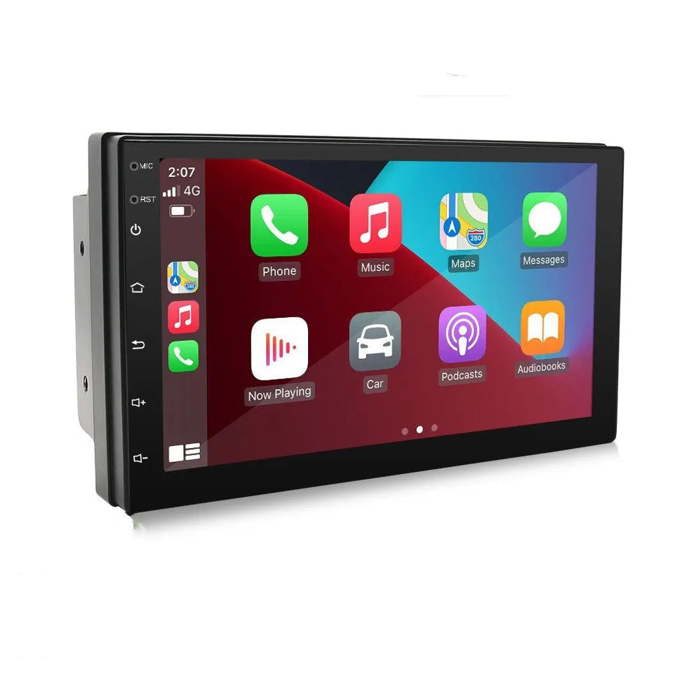 Black universal CarPlay MP5 player with 7-inch screen for GPS navigation and radio in vehicles